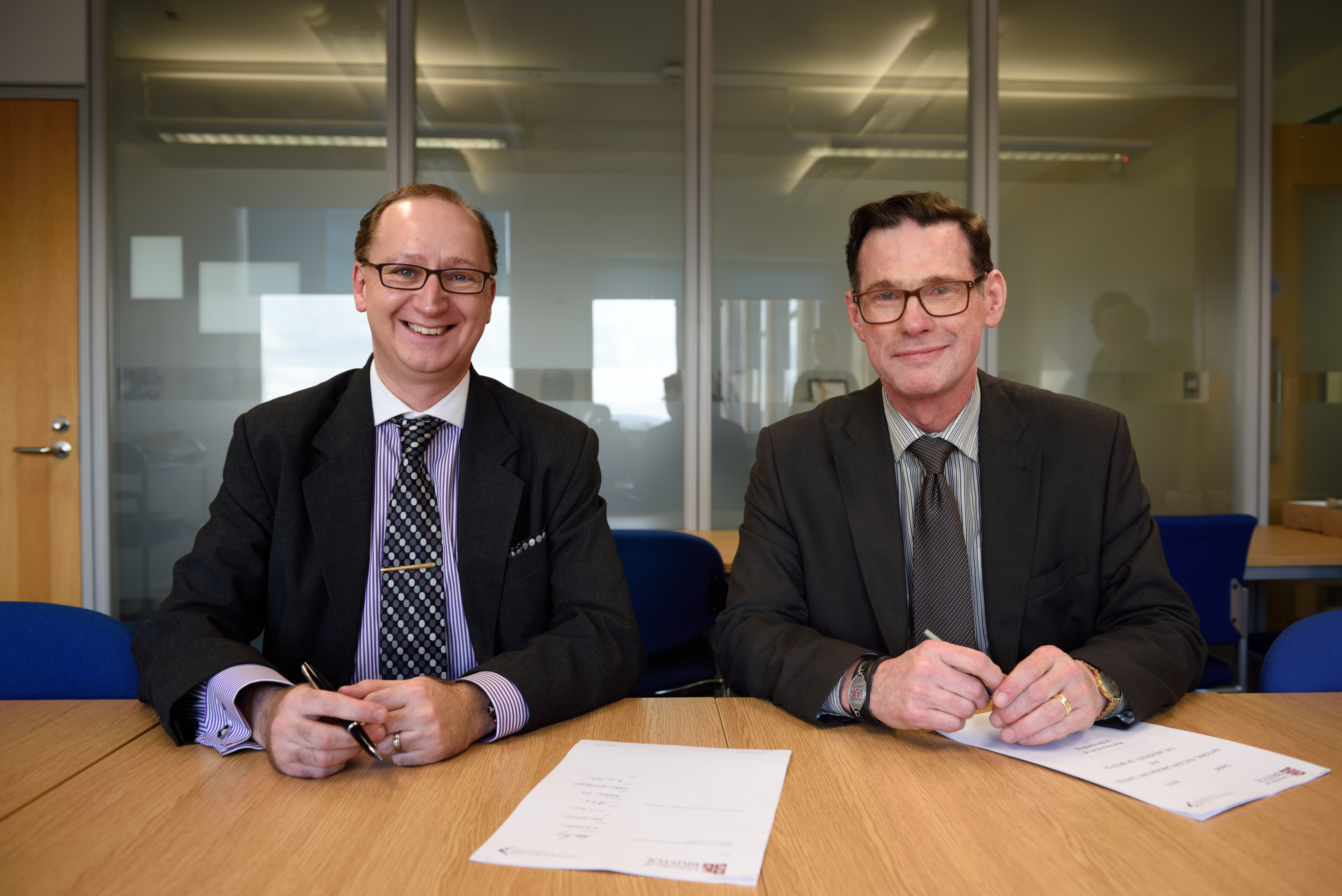 From left to right: Professor Andrew Nix, Dean of the Faculty of Engineering with Professor Andrew Sherry, NNL Chief Scientist